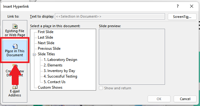 PowerPoint Insert Hyperlink