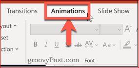 Click the animations tab