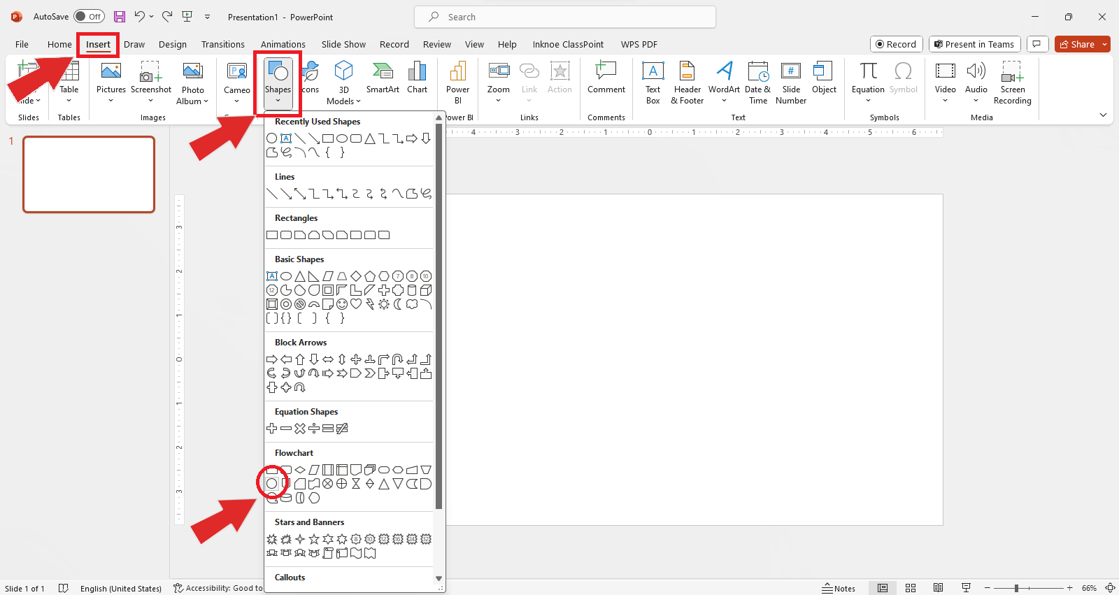 PowerPoint insert circle shape