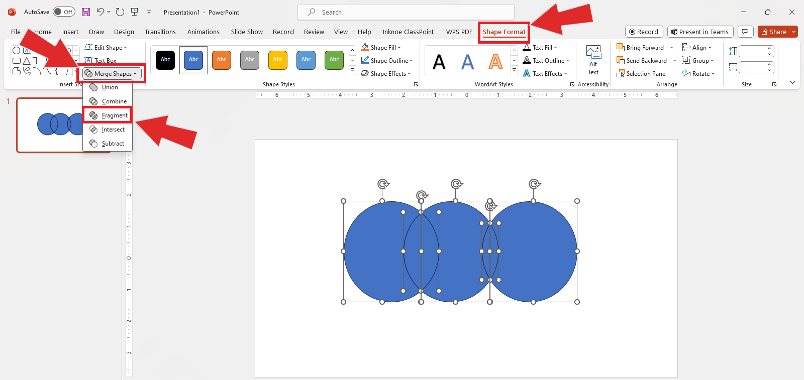PowerPoint merge shapes