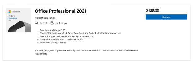 Office Professional 2021 purchase