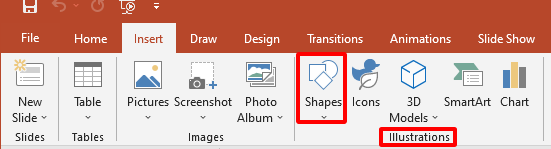 Choose “Shape” button