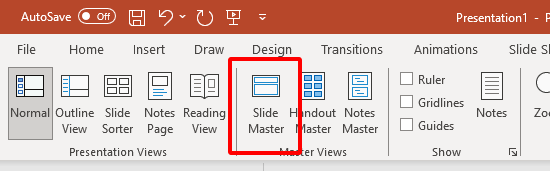 Slide Master Settings