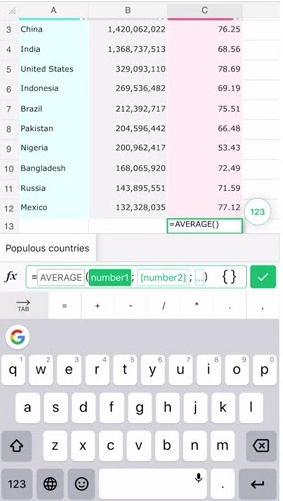”zoho sheet on iphone”