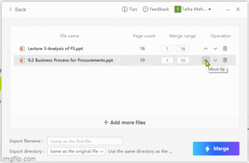 WPS Office set order of presentations