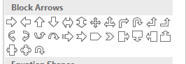 Block arrows shapes