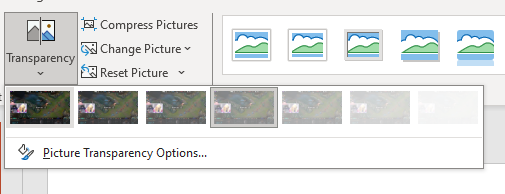 Adjust Transparency Levels