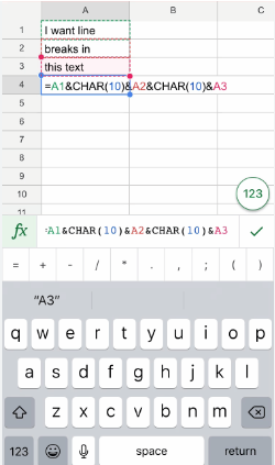 ”google sheets on iphone”