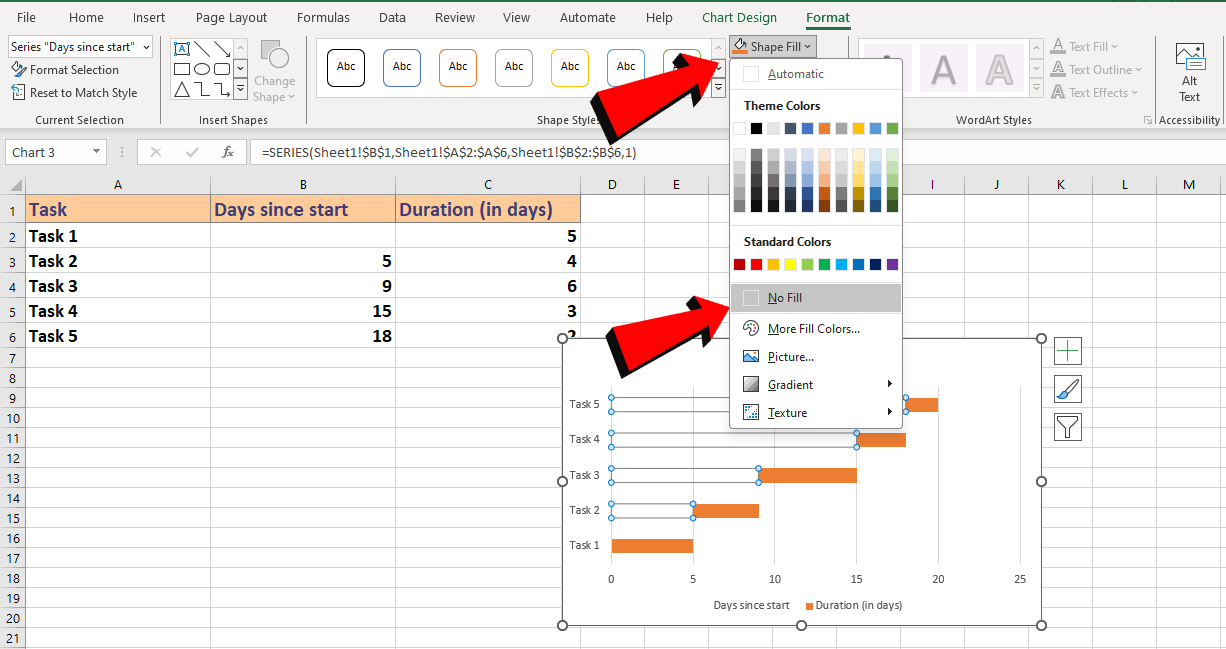 Excel No fill option
