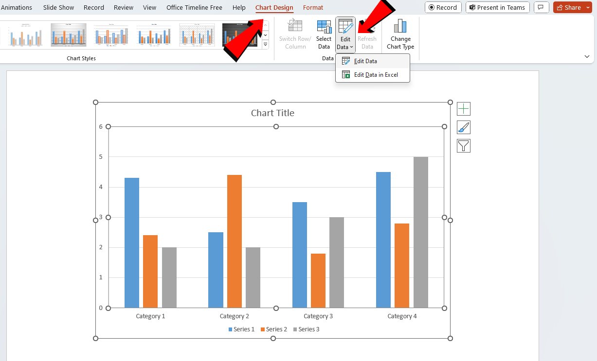 PowerPoint Edit chart data