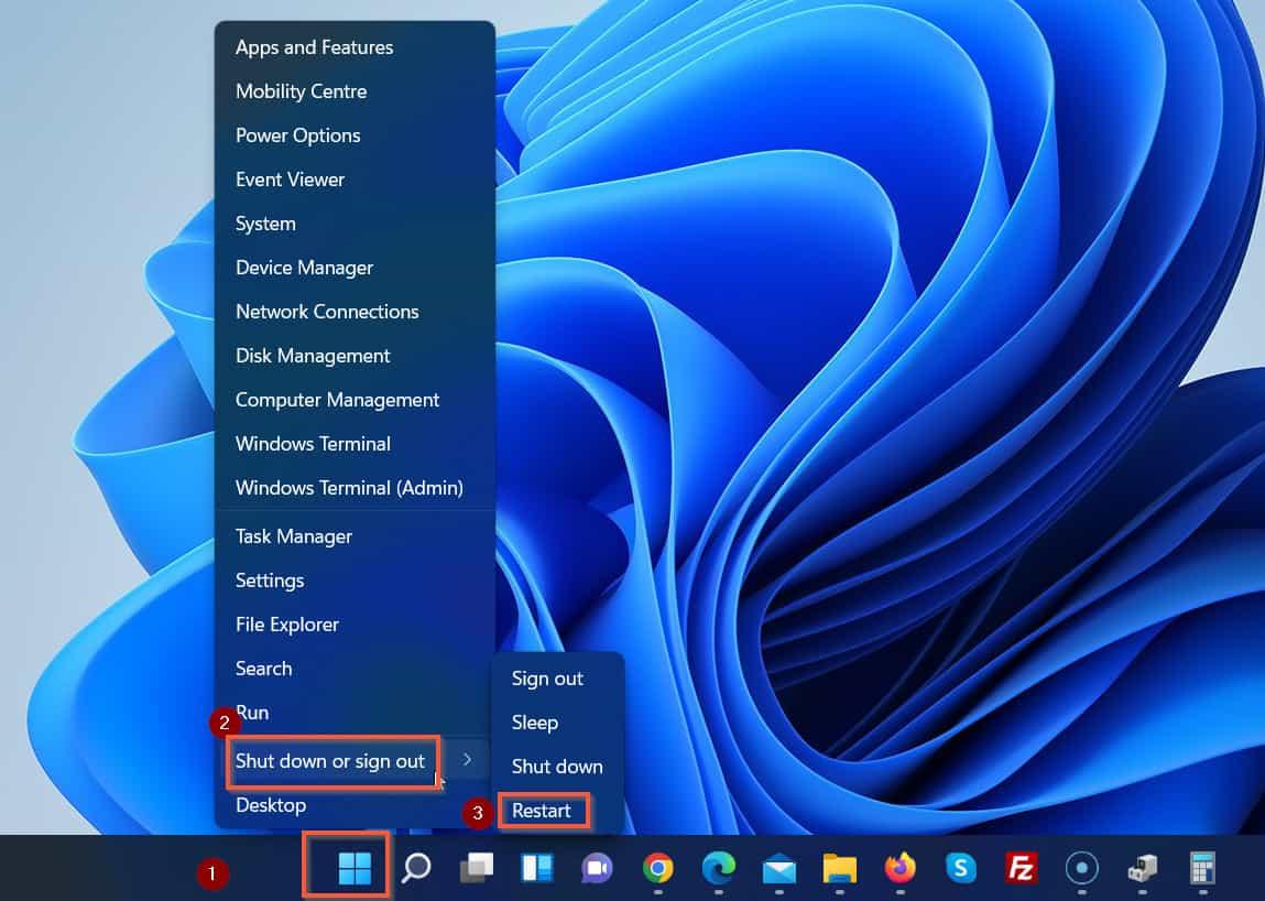 Use Shift + Restart key