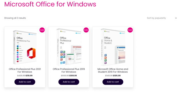 Microsoft Office products