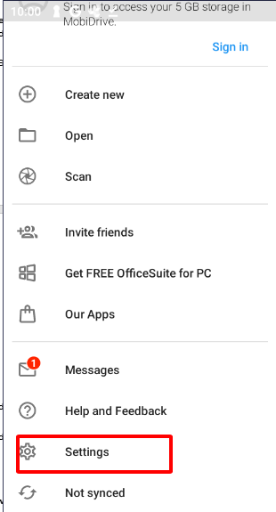 Go to Settings