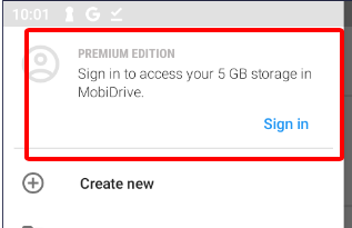 sign-in screen