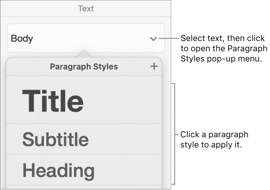 Apple Pages text style