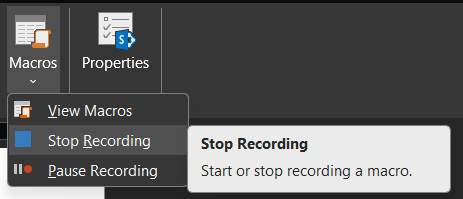 Stop Recording the Macro