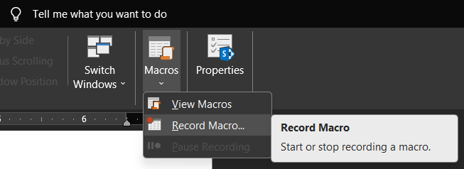  Start Recording the Macro