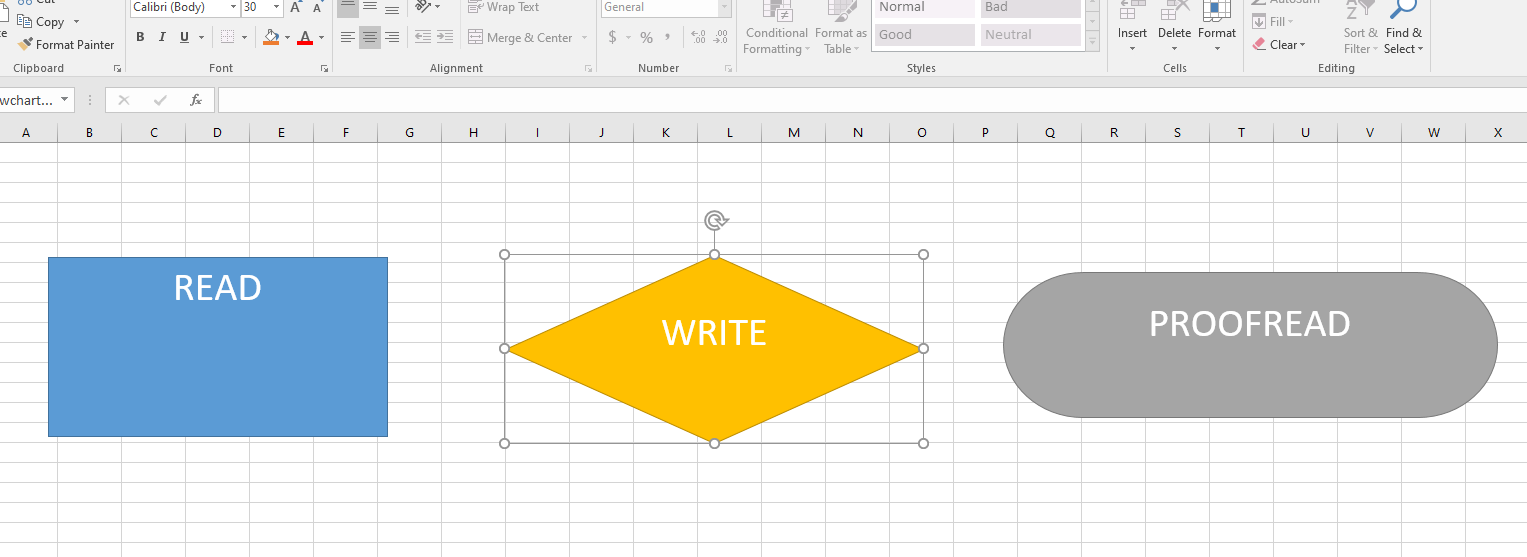 ”flowchart in excel”