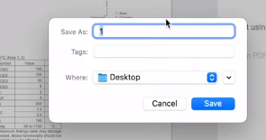 Select place to save new file.