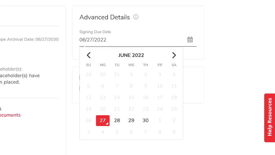  “add due date for signature”
