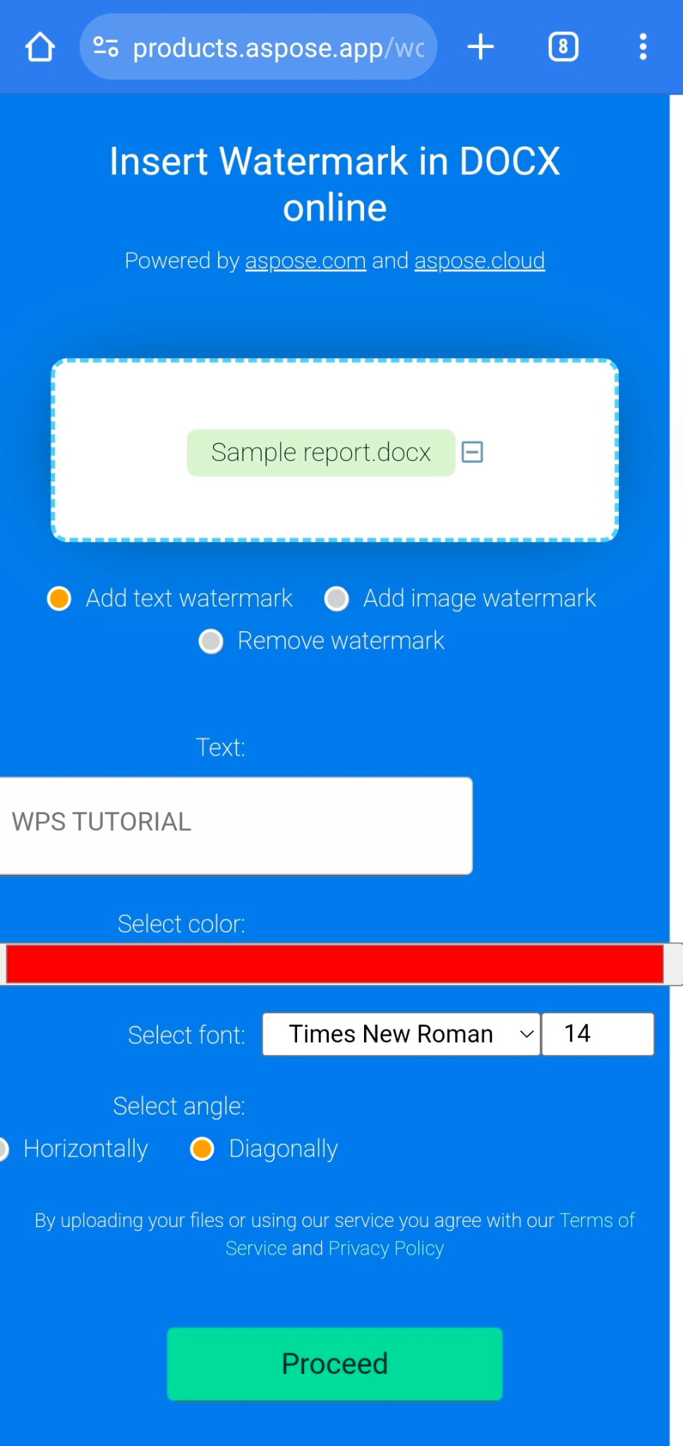 “upload word file to Aspose”