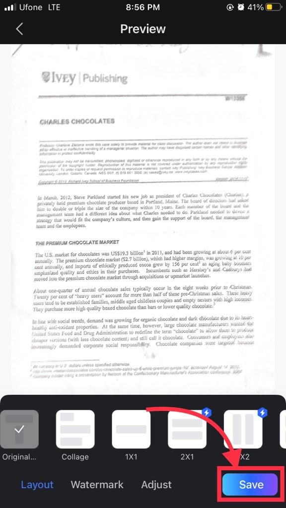iPhone WPS OCR save PDF