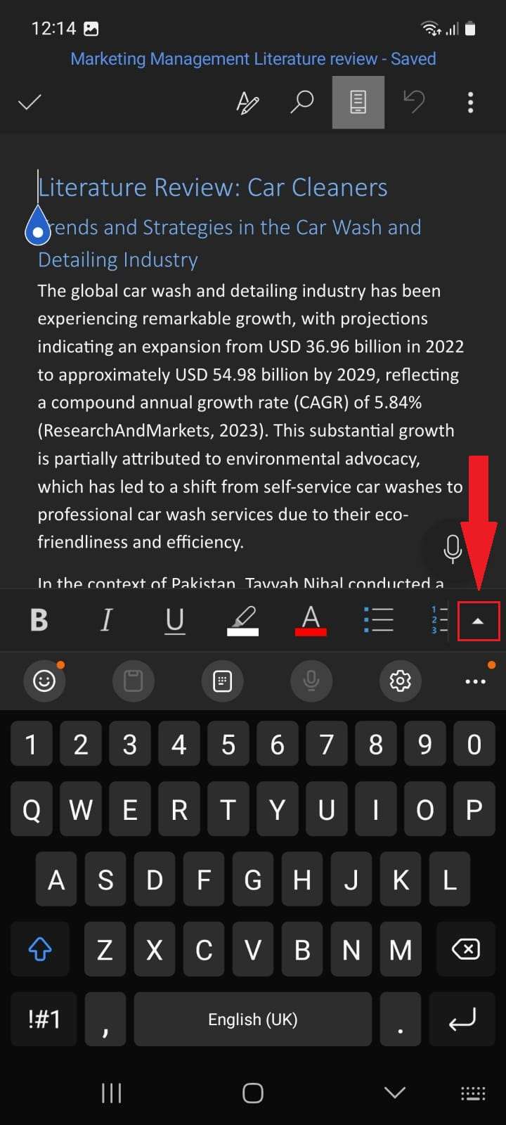 Microsoft Word Android tools