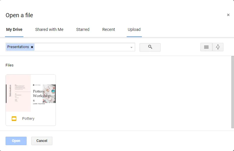 Open your PowerPoint Presentation in Google Slides