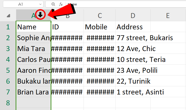  WPS Spreadsheet select and drag to select