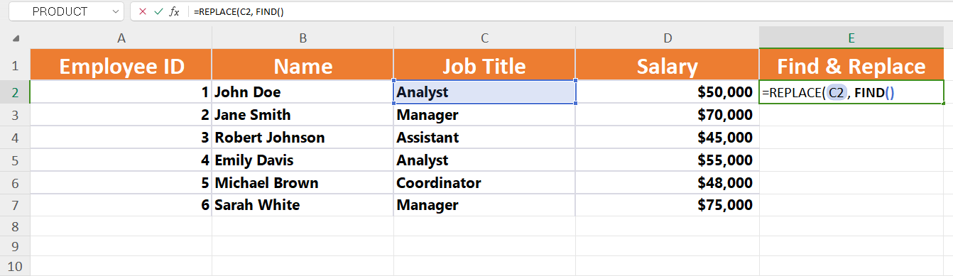WPS Spreadsheet Find function