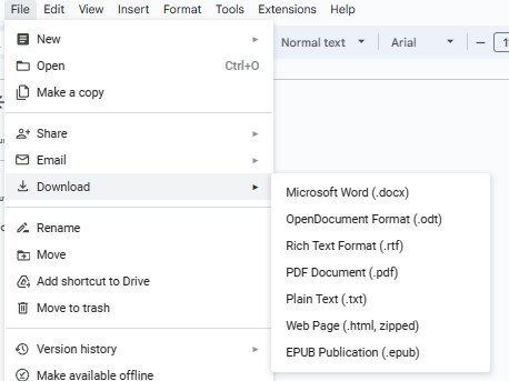 Download and choose the desired format