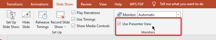  Tick on Use presenter View