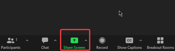 Share Screen in Zoom meeting