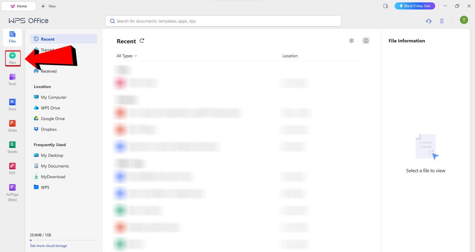 WPS Office New option