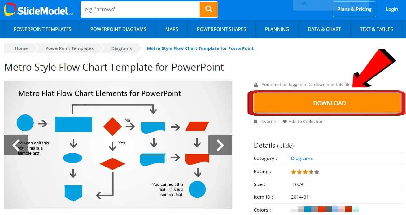 Download SlideModel flowchart template