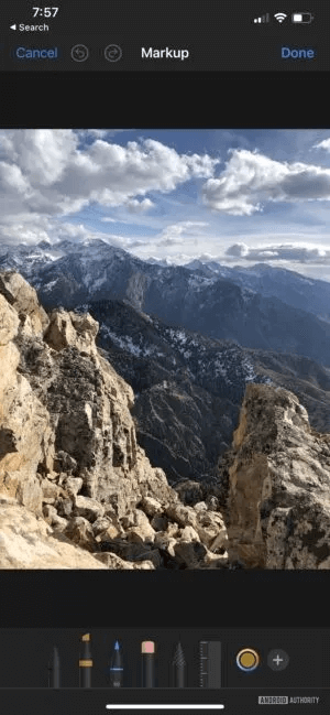 Tap the Plus button (+) at the bottom of the image