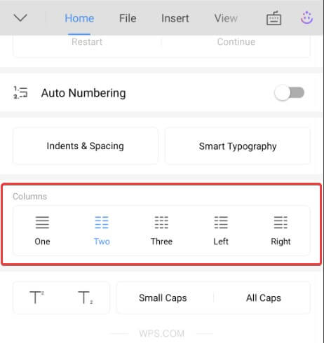  “Choose two columns under Home tab”