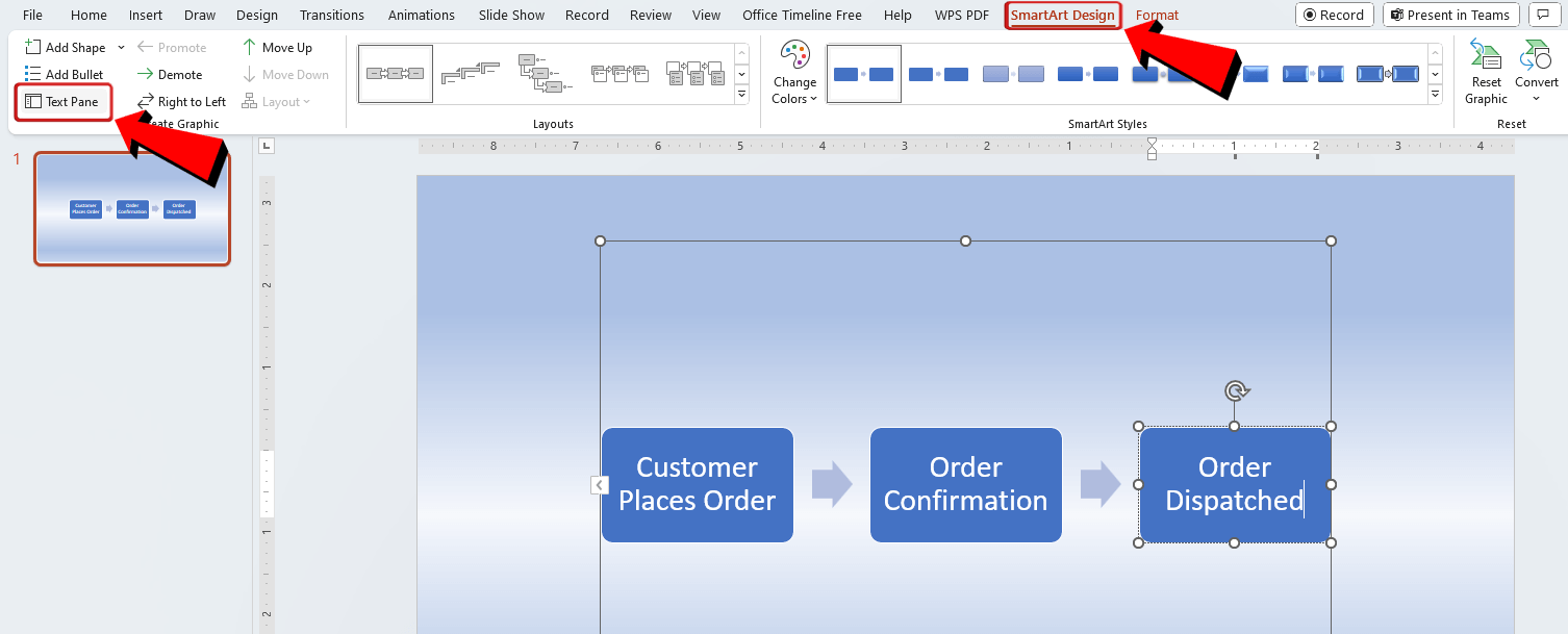 PowerPoint hide text pane