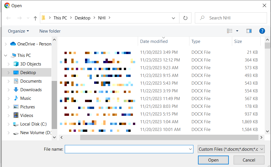 select file