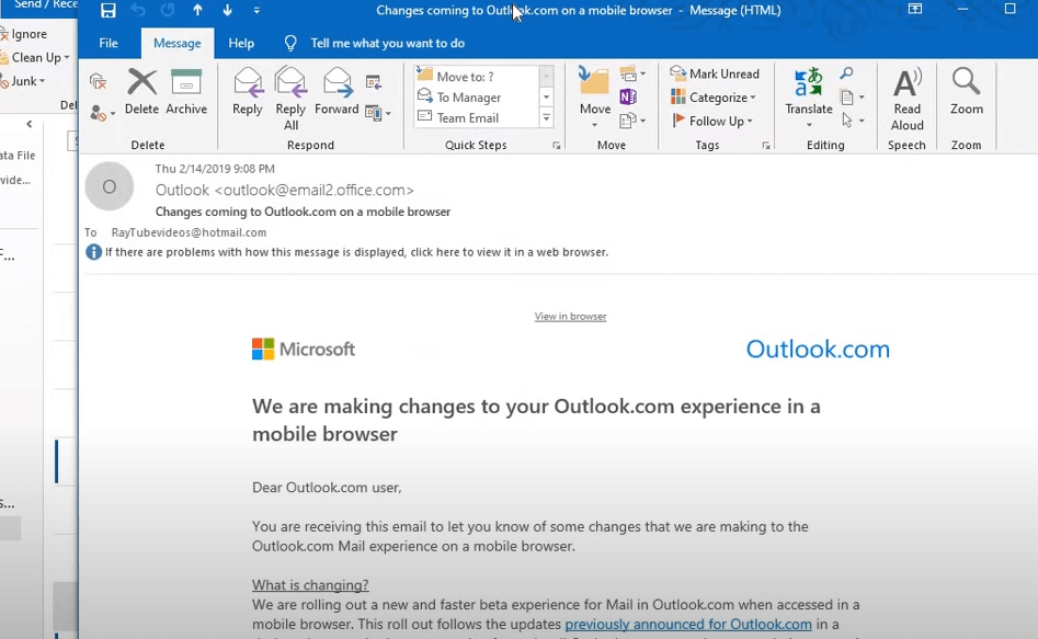  Open Email you want to convert