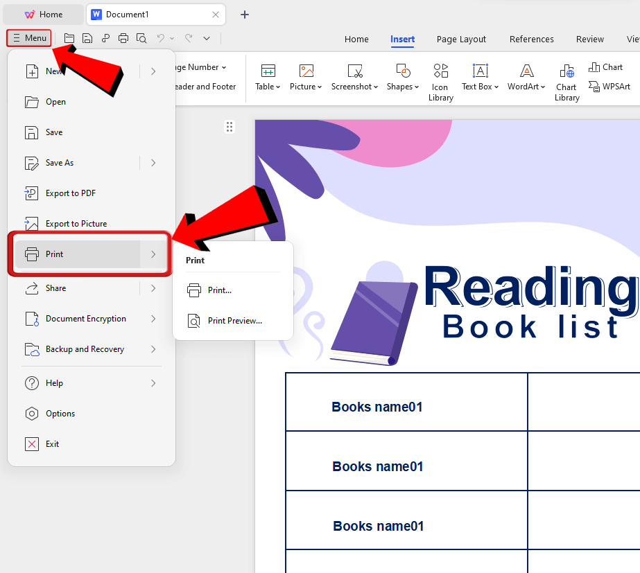 WPS Writer Print templates