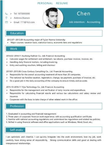 Green Business Resume for Accounting