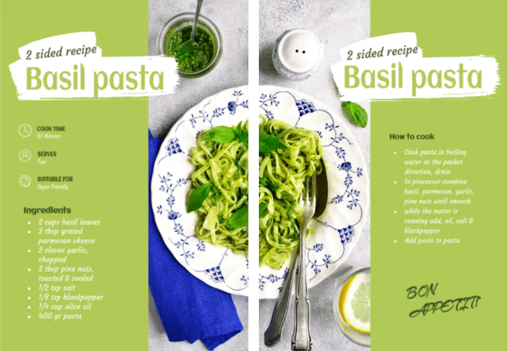 Google Docs Recipe 2 Sided Template