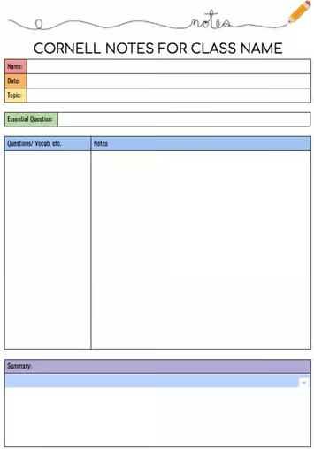  Google Doc Editable Cornell Notes Template