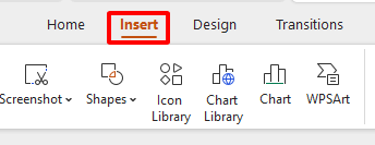 the Insert tab