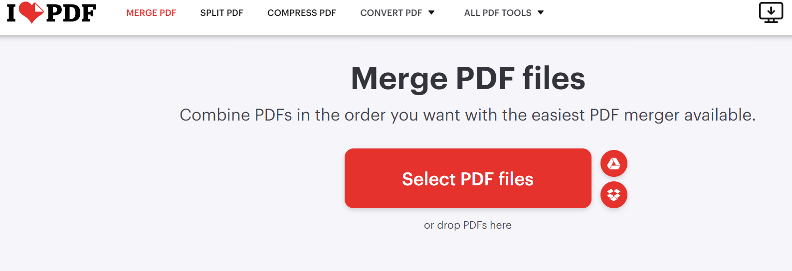  Select Merge tool.