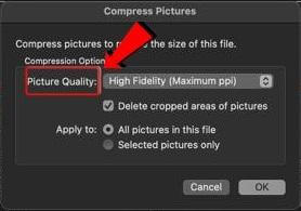  Microsoft Word MacOS Picture quality options
