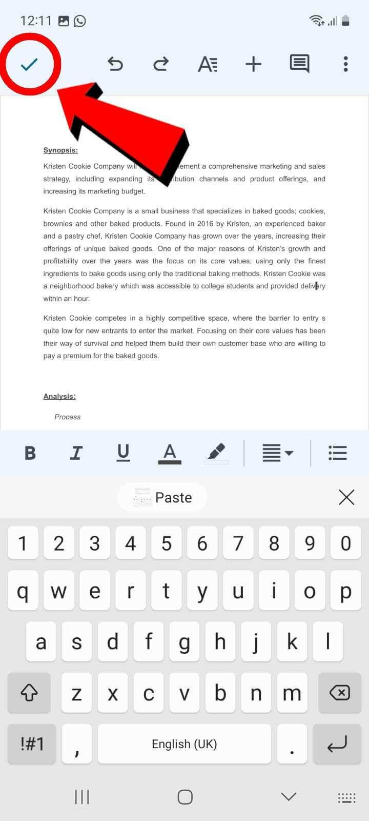  Google Docs Mobile save changes