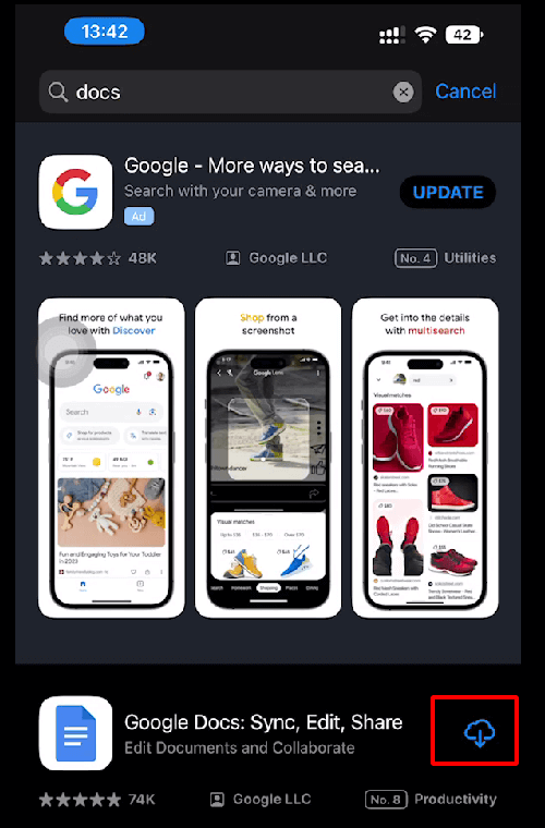 Download Google Docs App