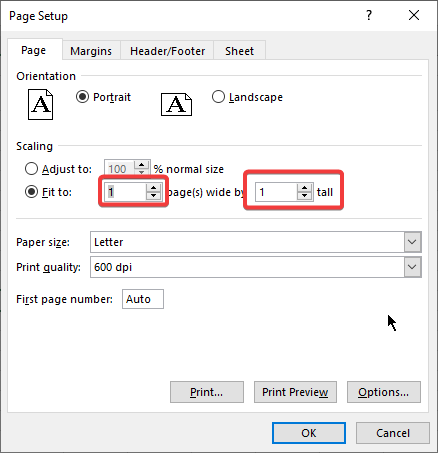 Insert “1” page(s) wide by “1” tall